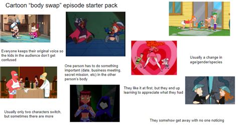 Cartoon Body Swap Episode Starter Pack R Starterpacks