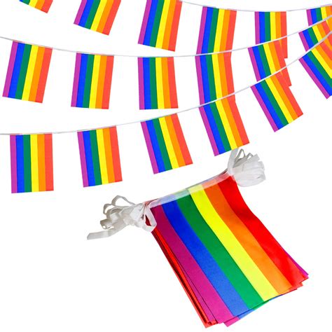 Rainbow Flag Lgbt Pride String Flag 33 Feet 32 Flags Anley Flags
