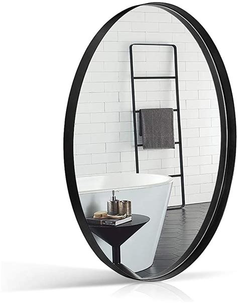 Andy Star Black Oval Bathroom Mirror 24x36 Inch Modern Matte Black