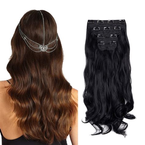 4pcs Curly Weave Clip In Hair Extensions Hair Pieces With 11 Clips 24