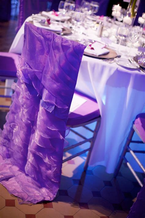The chair covers are fit on only the chiavari chairs. The purple cover chair dress | Wedding chairs, Party ...