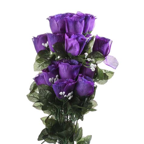 Purple Rose Bouquet With Baby Breathe Bushes And