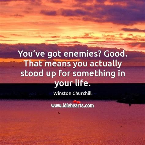 Youve Got Enemies Good That Means You Actually Stood Up For Something In Your Life Idlehearts