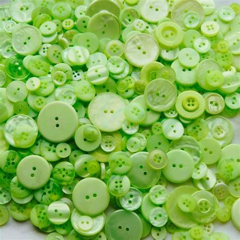 100 Lime Green Mix Buttons Bright Lime Green Assorted Sizes Etsy