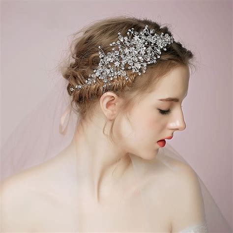 JD CRYSTAL AND FRESHWATER PEARL SPRAY COMB Wedding Hair Accessories Bridal Hair Comb