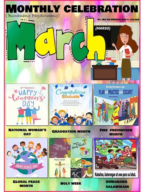 Monthly Celebrations New Designs Free Teachers Click