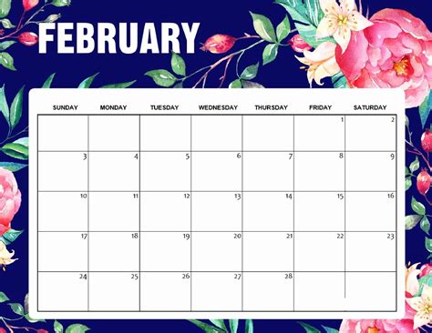 2020 February Calendar Calendar Templates
