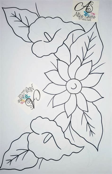 moldes dibujos de flores para bordar a mano