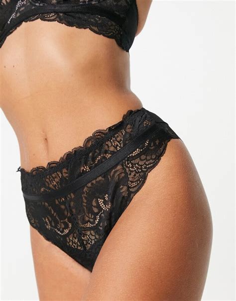 Ann Summers Glorious Mid Rise Lace Brief In Black Shopstyle Panties