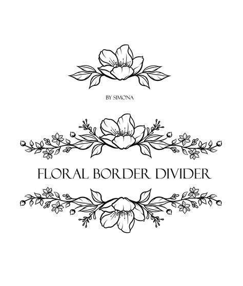 Flowers Floral Border Divider Hand Drawn Logo Etsy Hand Drawn Logo