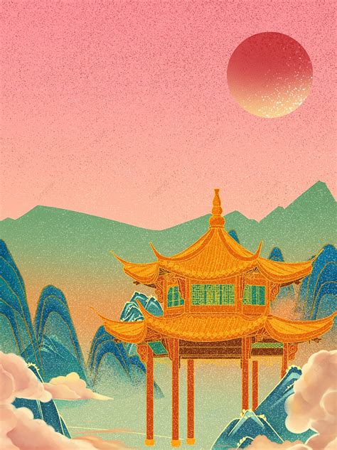 Background Templat Latar Belakang Arsitektur Tradisional Gaya Cina My