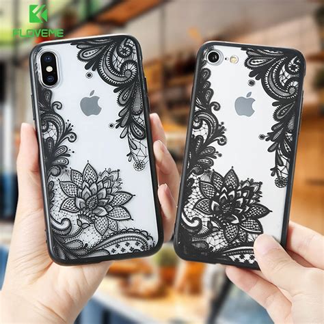FLOVEME Flower Phone Case For IPhone X XS Max XR X Sexy Lace Girly