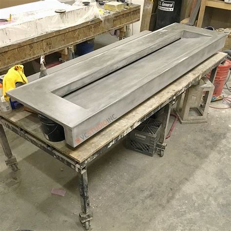 Concrete bathtubs are a sleek and modern addition to any luxury bathroom. Wednesday's eight foot ramp style concrete sink fresh out ...