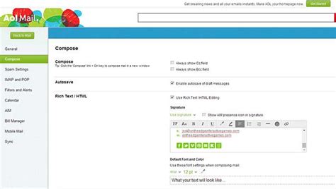 Sus competidores principales son gmail, windows live hotmail y correo yahoo!. How to add a signature to AOL Mail