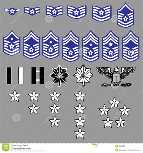 Us Air Force Rank Insignia Stock Vector Illustration Of Military 8820836
