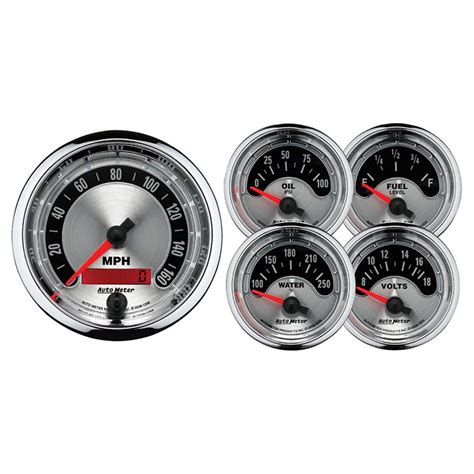 Autometer 5 Pc Gauge Kit 3 38in And 2 116in Electric Speedometer