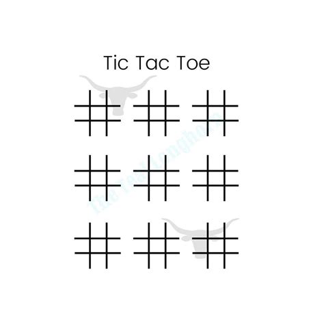 Printable Tic Tac Toe Game Simple Printable Tic Tac Toe Game Etsy