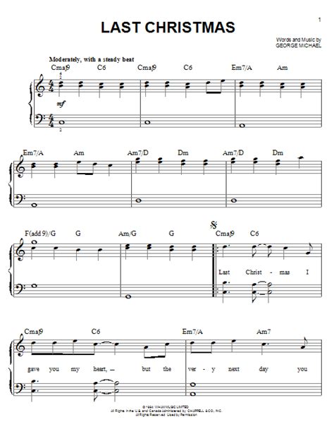 This product is available worldwide. Last Christmas Sheet Music | Wham! | Easy Piano
