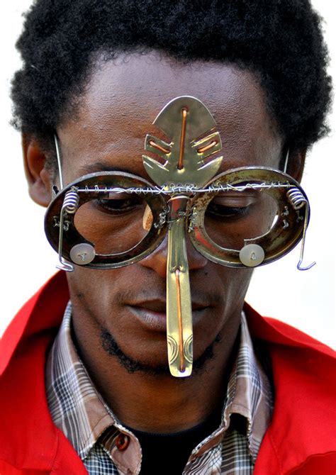 cyrus kabiru sculpts artistic eyewear from found objects recycled