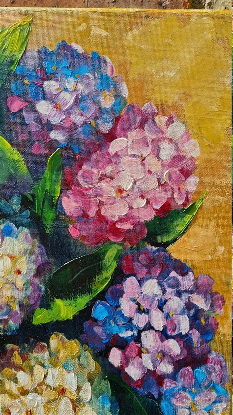 Hydrangeas Original Oil Painting On Canvas 50cm X40 Cm Floral Etsy
