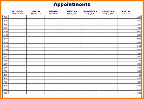 Free Appointment Schedule Template Luxury Unique Printable Appointment