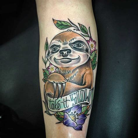 Shin Tattoo Sloth Best Tattoo Ideas Gallery
