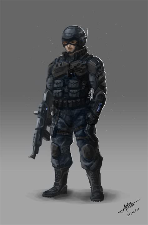Sci Fi Soldier Concept By Arthurtavares On Deviantart