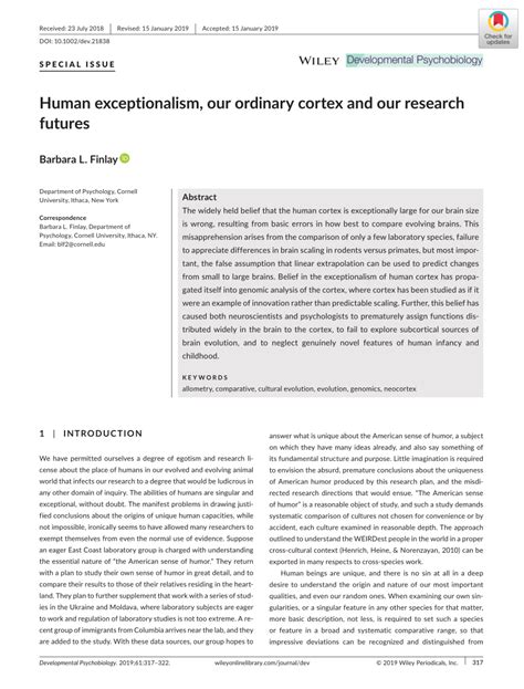 Pdf Human Exceptionalism Our Ordinary Cortex And Our Research Futures