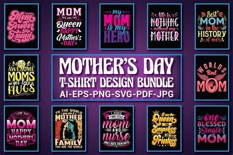 Mothers Day T Shirt Design Bundle On Behance