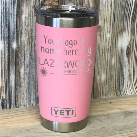 Laser Engraved Pink Yeti Rambler 20 Oz Stainless Steel Insulated
