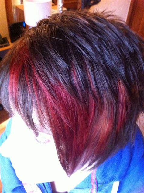 How To Add An Injection Of Firey Red To A Short Hairstyle With A Peek A Boo Style Slice Short