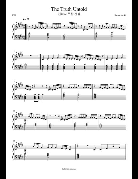 Seesaw, tear, epiphany, i'm fine, idol, answer: The Truth Untold by BTS (ft. Steve Aoki) sheet music for ...