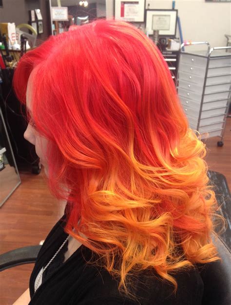 10 Fire Red Ombre Hair Fashion Style