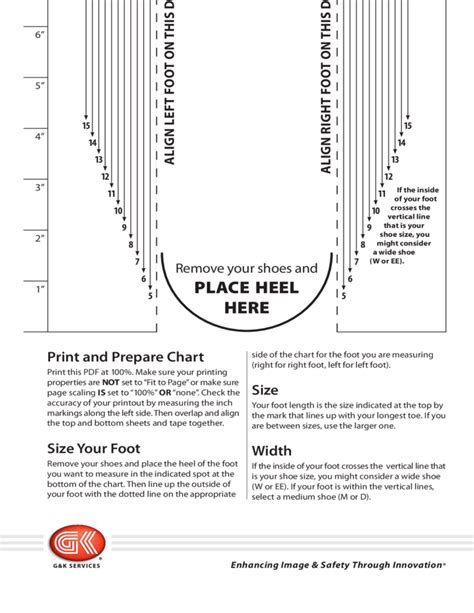 Printable Shoe Size Chart Mens