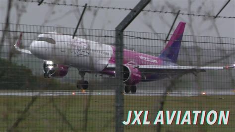 Wizz Air A321neo Bounce Landing Storm Ciaran Highlight London Luton