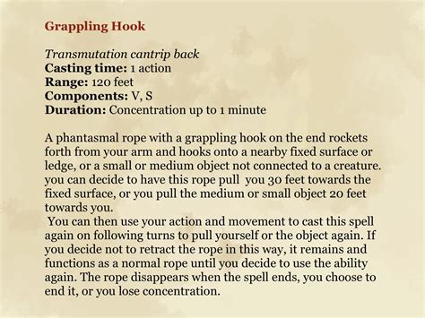 Grappling Hook A 5e Artificer And Wizard Cantrip First Homebrew