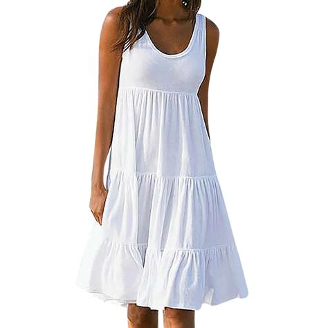 Summer Women Bohemian Style Clothing Beach Dress Female White Cotton
