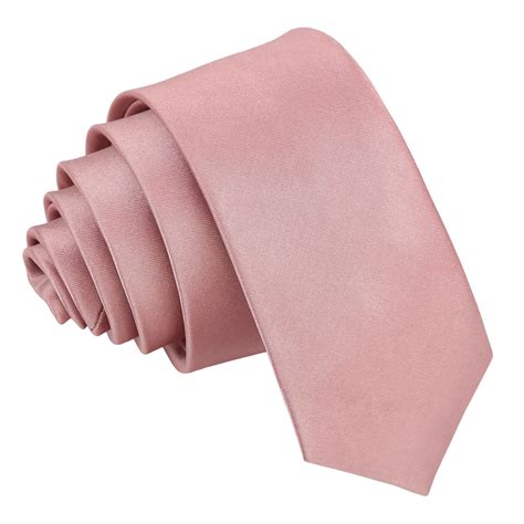 Dusty Pink Satin Skinny Tie James Alexander