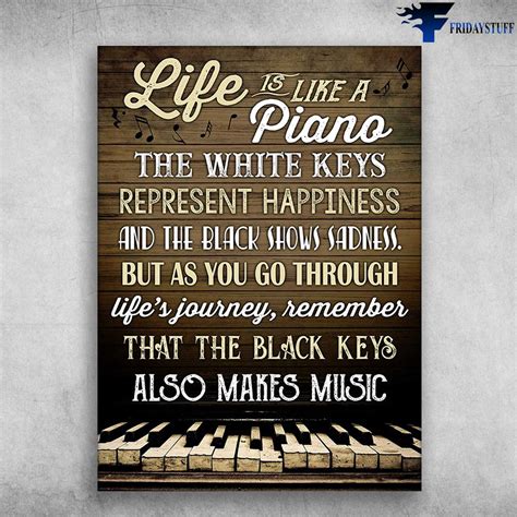 Piano Poster Piano Lover Life Is Like A Piano The White Keys