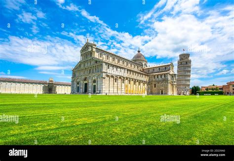 Pisa Miracle Square View Cathedral Duomo And Leaning Tower Of Pisa