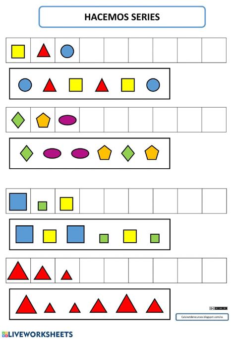 Trabajamos Las Series Series Ficha Math Patterns Pattern Worksheet