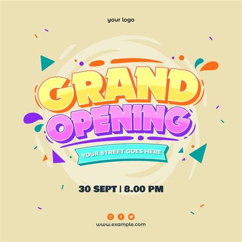 Premium Psd Grand Opening Party Flyer Background Design