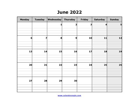 Printable Calendar June 2022 Templates Pdf Word Excel Printable