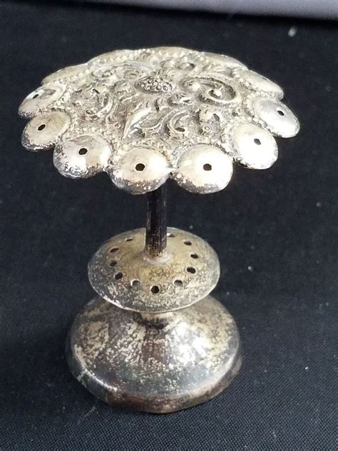 Antique Sterling Silver Victorian Hat Pin Holder Marked Victorian