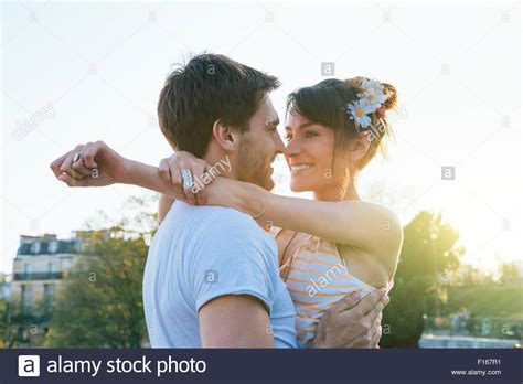 Paris Couple Dating In Montmartre Stock Photo Alamy