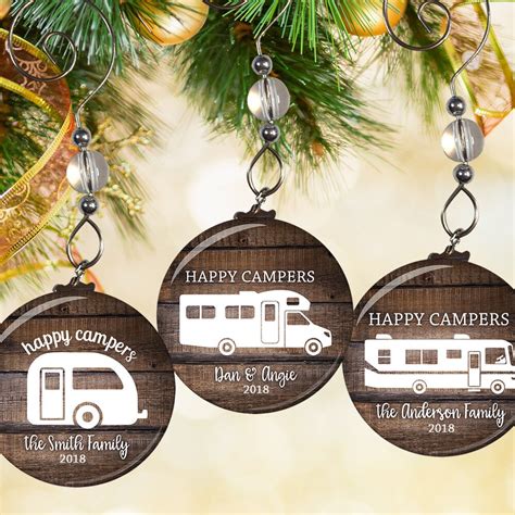 Happy Campers Ornament Personalized Camping Ornament Camper Etsy