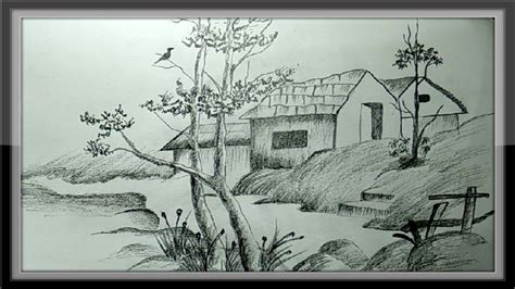 Easy Pictures To Draw Landscape Drawing Nature In Pencil Youtube