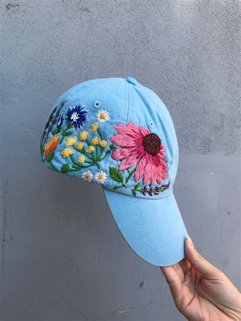 Hand Embroidered Hat Custom Embroidered Hat Floral Embroidered Hat