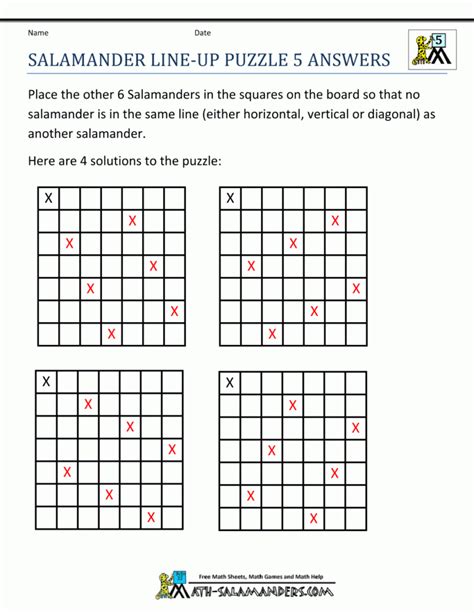 Printable Math Puzzles 5th Grade Free Crossword Puzzles Printable
