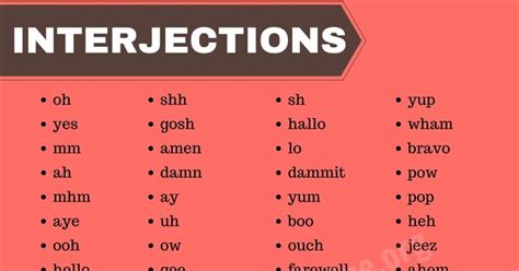 10 Examples Of Interjections